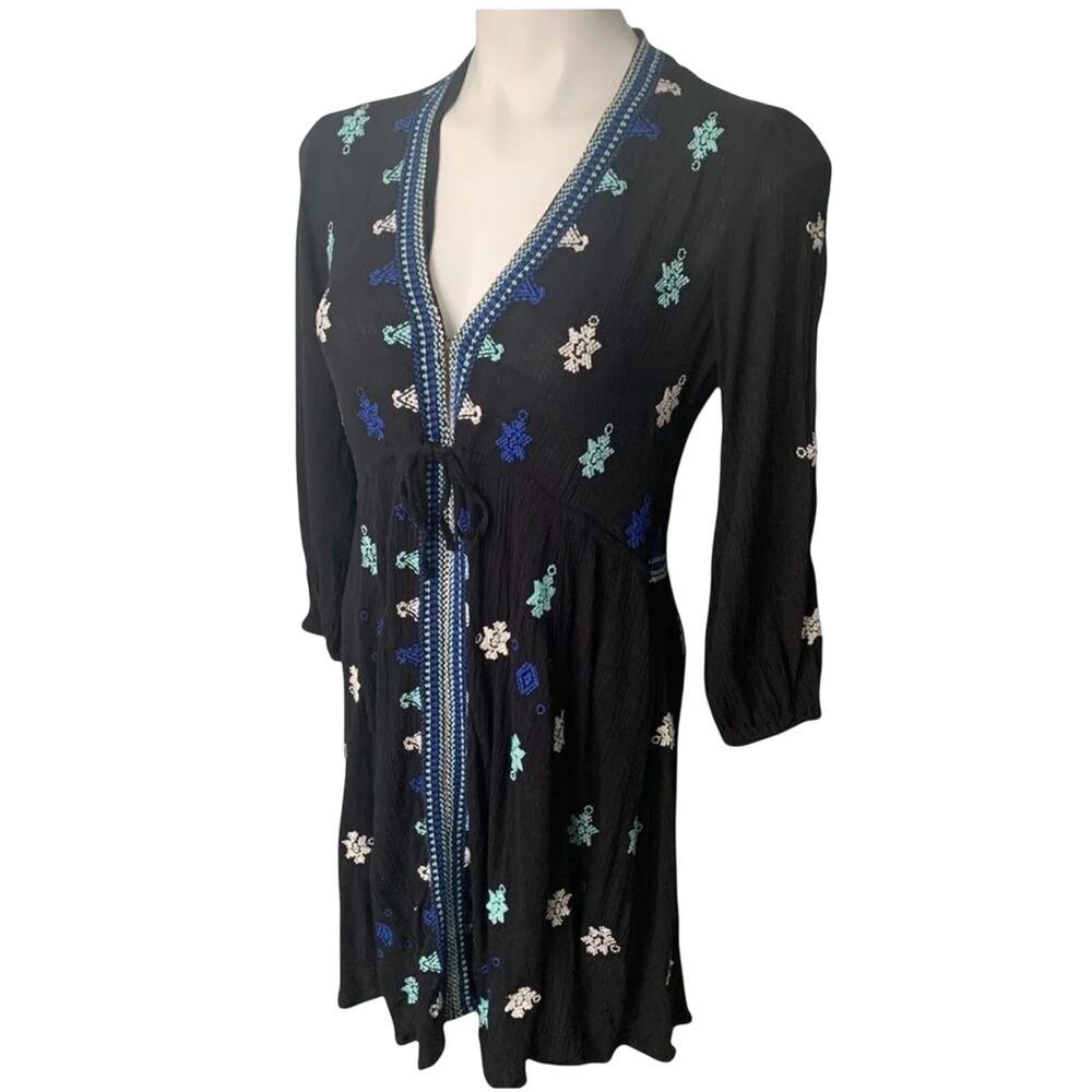 Free People Stargazer Swing Embroidered Mini Dress, Boho, Size Medium - Picture 8 of 10